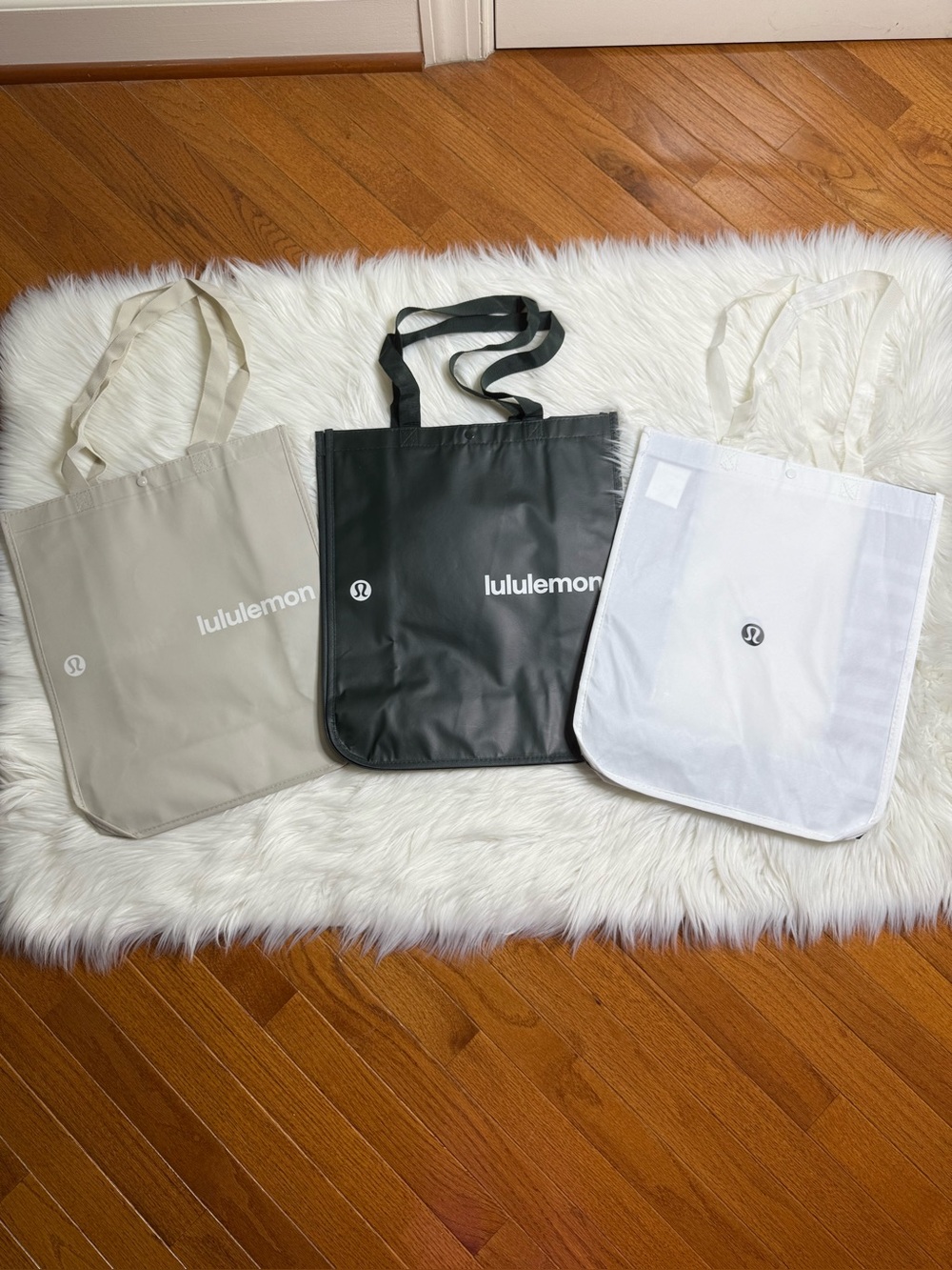 Set of 3 Lululemon Large Reusable Tote Bag Trio Limited Rare Print